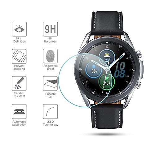 Suoman 4-Pack for Samsung Galaxy Watch 3 45mm Screen Protector, Tempered Glass Screen Protector for Galaxy Watch 3 45mm (2020)[Anti-Scratch] [2.5D 9H Hardness]