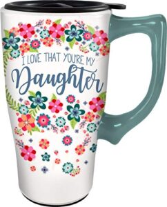spoontiques daughter ceramic travel mug