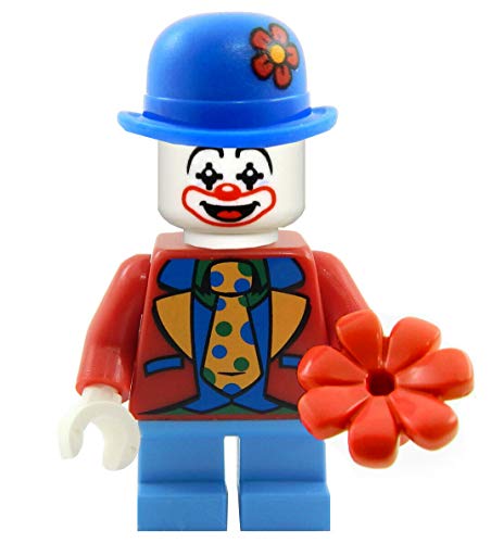 Booster Bricks Lego Adorable Little Clown Minifigure with Flower - minifig Small hat tie