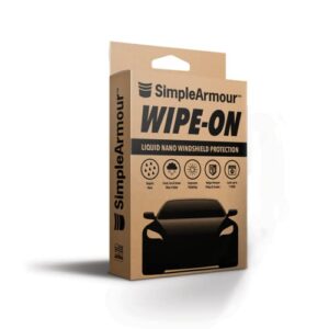 Simple Armour Liquid Nano Windshield Protector from Ice and Snow - Rain Protection for Your Car Windshield - Full Installation Kit with Cleaning & Coating Wipe, Microfiber Cloth, & Car Buffer Pad