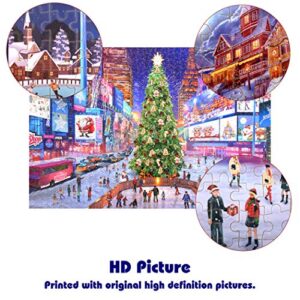 Tektalk Puzzles for Adults,Jigsaw Puzzles for Adults,Jigsaw Puzzle for Teens & Adults (1000 Piece Wooden Puzzle, Times Square in Christmas)