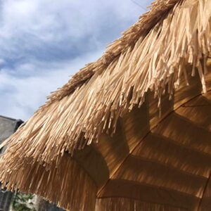 HLMBQ 2.5m/8.2ft Thatch Patio Tiki Umbrella,Parasol Garden Umbrella,Hula Thatched Parasol,Hawaiian Style Sun Shade,Portable Folding Sunbrella,Outdoor Backyard Lawn Store