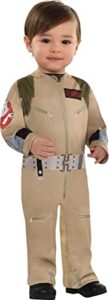party city ghostbusters halloween costume for babies, 12-24m, includes printed jumper with leg snaps, multicolor