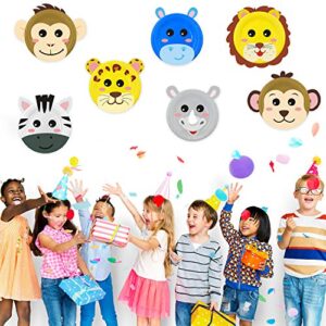 15pcs Paper Plate Art Kit for Kids Toddler Crafts Safari Jungle Animals Art Kits Simple DIY Animals Paper Plate for Boys Girls Craft Parties Groups and Classroom