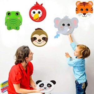 15pcs Paper Plate Art Kit for Kids Toddler Crafts Safari Jungle Animals Art Kits Simple DIY Animals Paper Plate for Boys Girls Craft Parties Groups and Classroom