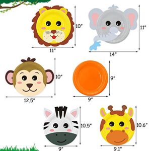 15pcs Paper Plate Art Kit for Kids Toddler Crafts Safari Jungle Animals Art Kits Simple DIY Animals Paper Plate for Boys Girls Craft Parties Groups and Classroom