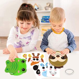 15pcs Paper Plate Art Kit for Kids Toddler Crafts Safari Jungle Animals Art Kits Simple DIY Animals Paper Plate for Boys Girls Craft Parties Groups and Classroom