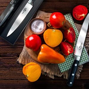 KUMA Paring Knife - 3.5 Inch Pro Bolster Japanese Profile Kitchen Knife For Detailing With Ease - Stainless Steel Vegetable & Fruit Knife With Ergonomic Design