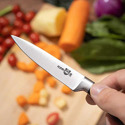 KUMA Paring Knife - 3.5 Inch Pro Bolster Japanese Profile Kitchen Knife For Detailing With Ease - Stainless Steel Vegetable & Fruit Knife With Ergonomic Design