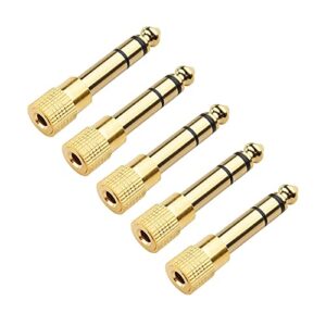 Cable Matters 5-Pack 1/4 to 1/8 Headphone Adapter & 1-Pack Preminum Braided Balanced 1/4 Inch TRS Cable