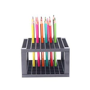 Arte Vita 96 Hole Plastic Pencil & Brush Holder Multi Bin Organizer - Desk Stand Holding Rack for Markers, Paint Brushes, Colored Pencils, Pens