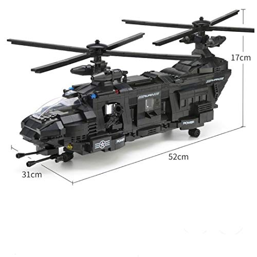 General Jim’s Building Blocks Army Toys - Black Hawk Swat Toy Police Helicopter, Raft & Accessories Toy Building Blocks Set