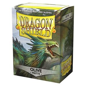 dragon shield olive matte - 100 standard size card sleeves