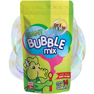 crazybubbles bubble solution refill makes over 30 gallons of bubbles for kids & up to 14 gallons of giant bubbles, non toxic all natural bubbles bulk powder concentrate for bubble machine & wand