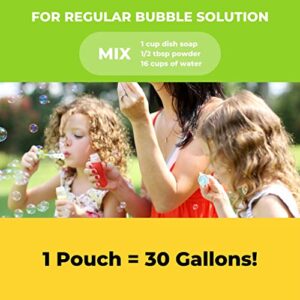 CrazyBubbles Bubble Solution Refill Makes Over 30 Gallons of Bubbles for Kids & Up to 14 Gallons of Giant Bubbles, Non Toxic All Natural Bubbles Bulk Powder Concentrate for Bubble Machine & Wand