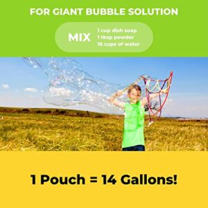 CrazyBubbles Bubble Solution Refill Makes Over 30 Gallons of Bubbles for Kids & Up to 14 Gallons of Giant Bubbles, Non Toxic All Natural Bubbles Bulk Powder Concentrate for Bubble Machine & Wand