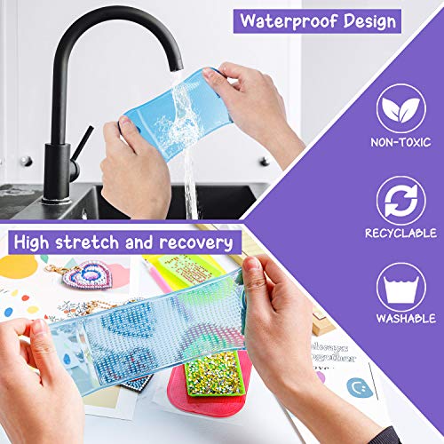 6 Pieces Anti-Slip Tools Sticky Mat for Diamond Painting, 5.6 x 3.3 Inch Non-Slip Universal Gel Pad for 5D Diamond Painting Accessories for Kids or Adults