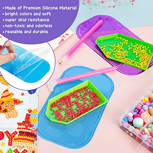 6 Pieces Anti-Slip Tools Sticky Mat for Diamond Painting, 5.6 x 3.3 Inch Non-Slip Universal Gel Pad for 5D Diamond Painting Accessories for Kids or Adults