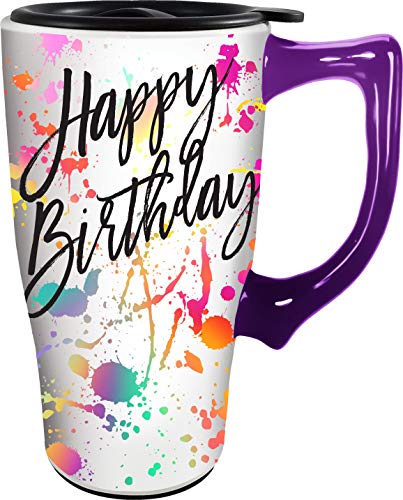 Spoontiques Happy Birthday Ceramic Travel Mug