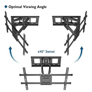 BONTEC Full Motion TV Wall Mount for 32-85 inch LED LCD OLED TVs, Swivel Tilt Level TV Mount Bracket with Articulating Dual Arms Hold up to 132lbs, Max VESA 600x400mm, Fits 12” 16" Studs