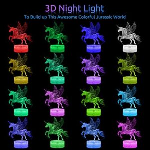 Unicorns Gifts for Girls, Unicorn Night Lights for Girls Room, 16 Colors Changing & Dimmable LED Bedside Lamp for Girls Bedroom with Remote/Touch Unicorn Toys for Kids Birthday Christmas (Unicorn)