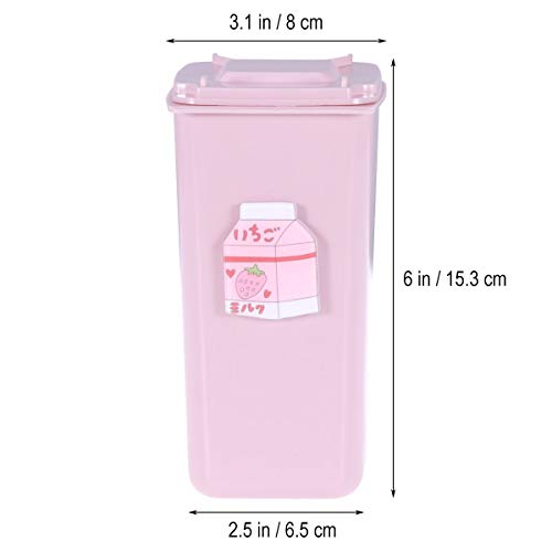 GUAPIHUO YLIJUN-LAJTO Waste Bins, 2 Pcs Trash Can Cute Desktop Mini Pencil Case Storage Basket Wastebasket Stationery for Bedroom Living Room Office