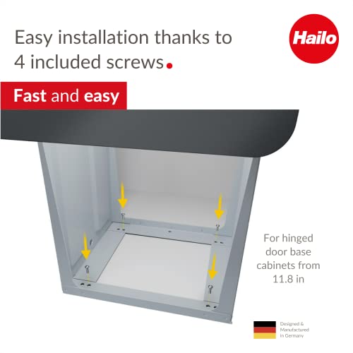 Hailo Ecoline Design L | Built-in Pull-Out Waste Separation System | 2 x 14 L / 2 x 3.7 gal Recycling Trash can (Black) | Removable Bins Made from 100% Recycled Plastic