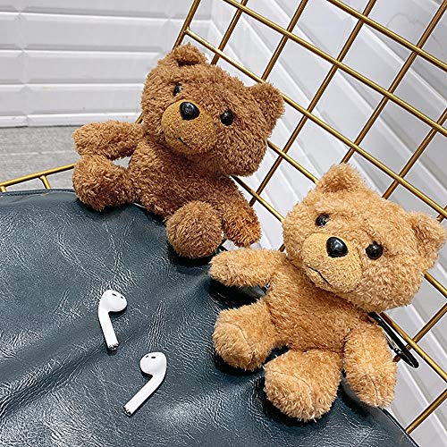 Guppy for AirPods Pro Case Girls 3D Cartoon Cute Teddy Bear Doll Plush Fluffy Warm Carrying Case Soft Protective AirPod Pro Case Cover Accessories for Airpods Pro 2019