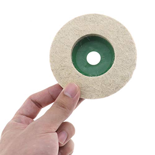 SING F LTD 10Pcs Wool Felt Polishing Wheel, for Angle Grinder Buffing Ceramic Marble Automotive Wood- 97mm