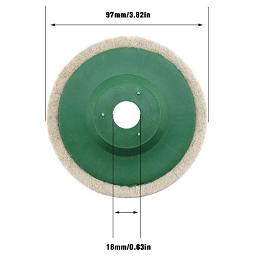 SING F LTD 10Pcs Wool Felt Polishing Wheel, for Angle Grinder Buffing Ceramic Marble Automotive Wood- 97mm