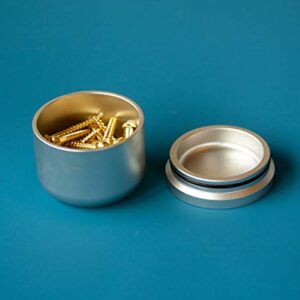 Craighill Press Vessel | Silver | 5 oz | Airtight Container for Storing Rare Spices or Heirloom Jewelry | Fashioned from Precision-Machined Anodized Aluminum