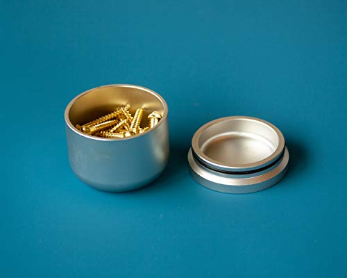 Craighill Press Vessel | Silver | 5 oz | Airtight Container for Storing Rare Spices or Heirloom Jewelry | Fashioned from Precision-Machined Anodized Aluminum