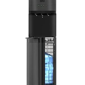 Brio CLBL520SCBLK Self-Cleaning Bottom Load Water Cooler Dispenser for 3 & 5 Gallon Bottles – Hot, Room & Cold Spouts, Child-Safety Lock, LED Display & Night Light, Black Stainless Steel