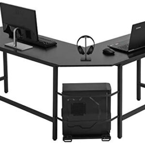 FDW Computer Desk L Shaped Gaming Desk Corner Office Desk PC Wood Home Large Work Space Study Desk Workstation,Black