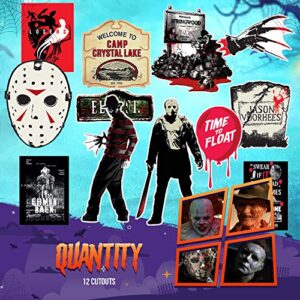 Amscan WB Mixed Horror Cutouts | 12 Pieces | Halloween Party Supplies, Horror House Decoration | Officially Licensed by Amscan