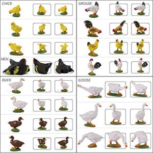 30pcs O Gauge Farm Animal 1:43 Scale Painted Chicken Duck Goose PVC Model Train Layout AN4304-30-AMUS