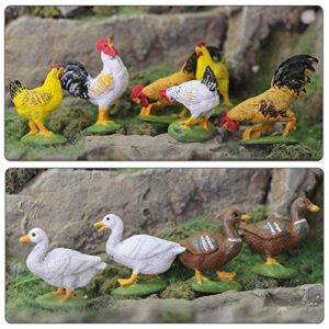 30pcs O Gauge Farm Animal 1:43 Scale Painted Chicken Duck Goose PVC Model Train Layout AN4304-30-AMUS