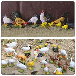 30pcs O Gauge Farm Animal 1:43 Scale Painted Chicken Duck Goose PVC Model Train Layout AN4304-30-AMUS