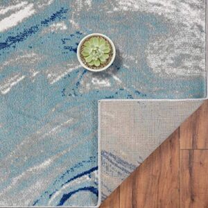 LUXE WEAVERS Victoria Collection Modern Area Rug 9183 Blue 8x10