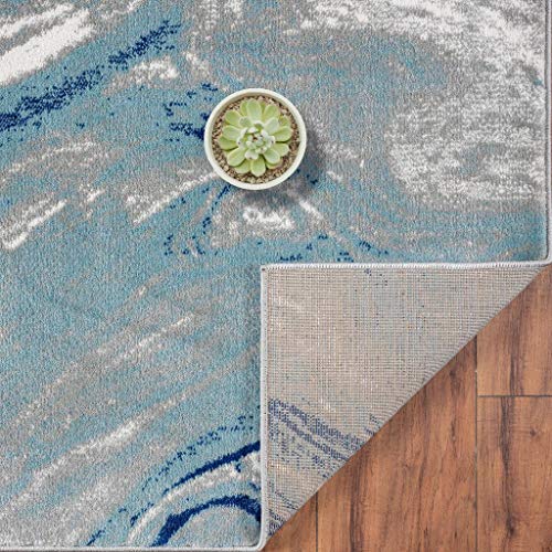 LUXE WEAVERS Victoria Collection Modern Area Rug 9183 Blue 8x10