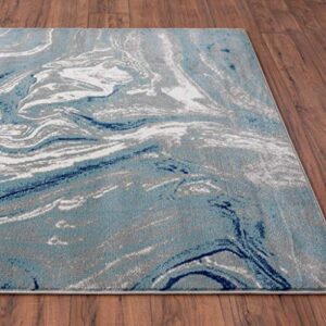 LUXE WEAVERS Victoria Collection Modern Area Rug 9183 Blue 8x10