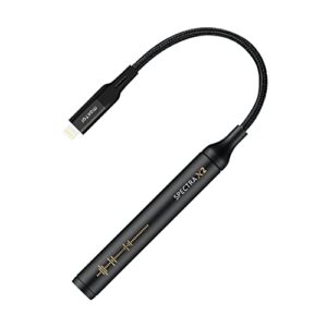 maktar spectra x2 portable dac/amp [3.5mm jack to lightning], high resolution lossless 32bit / 384khz headphone amplifier, mfi certified compatible with iphone, ipad