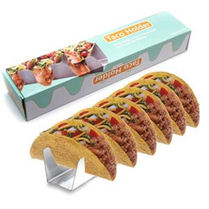taco holder,stainless steel taco holder stand tray for oven soft or hard tacos meats or tortilla rack,taco truck tray style rack,holds up to 6 tacos each
