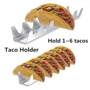 Taco Holder,Stainless Steel Taco Holder Stand Tray for Oven Soft Or Hard Tacos Meats or Tortilla Rack,Taco Truck Tray Style Rack,Holds Up to 6 Tacos Each