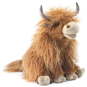 folkmanis highland cow hand puppet, brown
