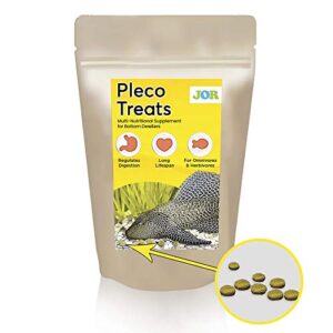 jor pleco treats, disc-shaped supplement bottom feeders, strengthens overall development, supports better digestion, 2.8 oz. per pack