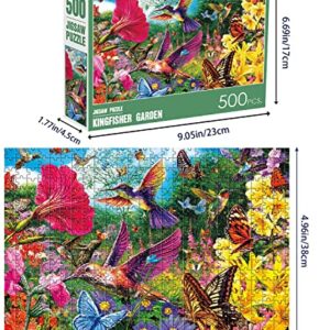 Puzzles for Adults 500 Pieces Kingfisher Garden Puzzle Games for Home Decoration for Friends