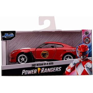 jada toys power rangers 1:32 red ranger 2009 nissan gt-r r35 ben sopra die-cast cars, toys for kids and adults