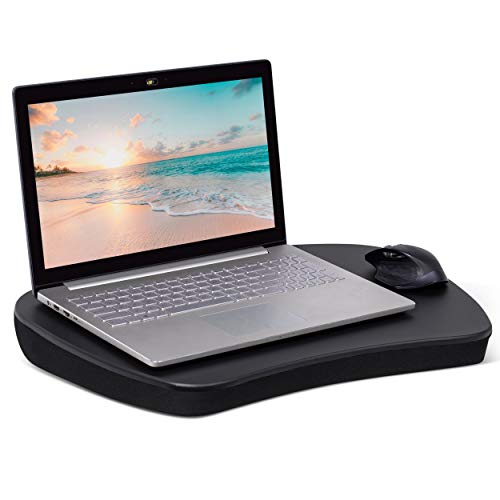 BIRDROCK HOME Oversized Lap Desk with Memory Foam Cushion | Portable Desk | Fits Laptops Up to 17" | Matte Black | Portable Office Desk | Work from Home