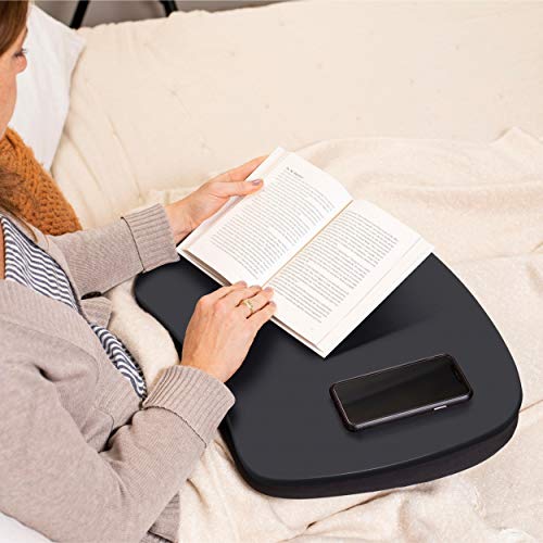 BIRDROCK HOME Oversized Lap Desk with Memory Foam Cushion | Portable Desk | Fits Laptops Up to 17" | Matte Black | Portable Office Desk | Work from Home